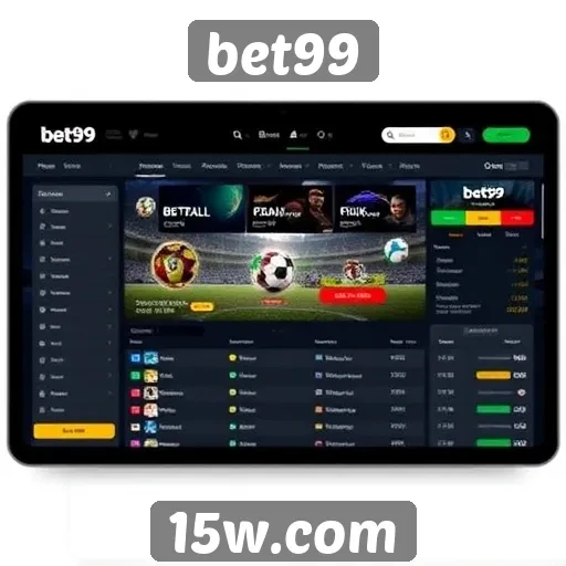 Interface de usuário do site bet99